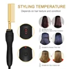 Electric Hot Comb Dual Voltage Copper Heater Hair Curler Copper Comb Straightening And Curling Hair Care 2