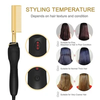 Electric Hot Comb Dual Voltage Copper Heater Hair Curler Copper Comb Straightening And Curling Hair Care 2