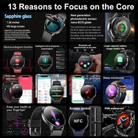 Nouvelle montre intelligente 2026 NFC ECG+PPG Oxygène sanguin Acide urique Tension artérielle Montre intelligente saphir Hommes Pour Android iOS Montre intelligente pour hommes 2