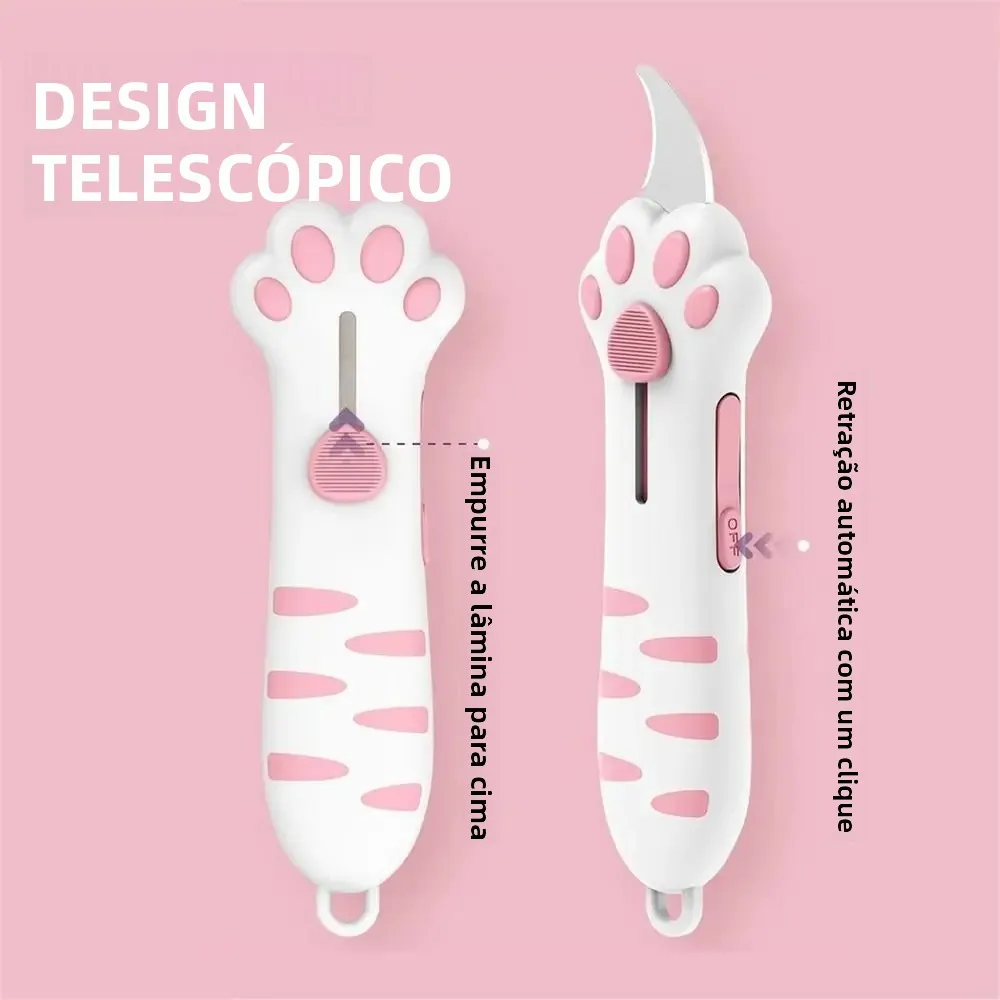 귀여운 고양이 발 모양 미니 유틸리티 나이프 휴대용 접이식 박스 커터 고양이 발톱 모양 종이 커터 아트 공예 수공예 절단 도구