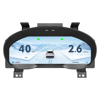 Hizpo Pantalla Digital LCD de 12.3 Pulgadas 1920*720 para el Tablero de Instrumentos de Subaru Forester 2013-2018, Modificación de Radio de Auto, Panel de Instrumentos, Pantalla de Cabina, Velocímetro, Indicadores, Cabina Virtual, Sistema Linux 5.4, Tema Automotriz Multi-Idioma, Carplay 1