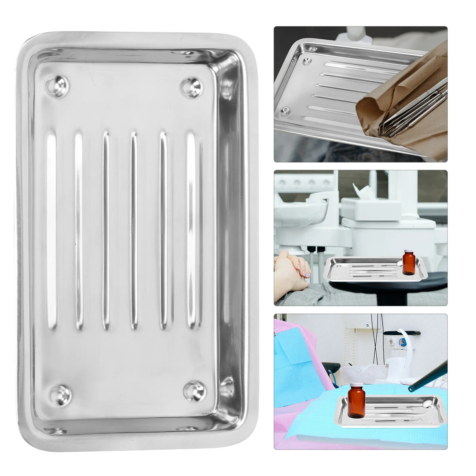 

1Pc Dental Stainless Steel Storage Plate Plate Hospital Accessory