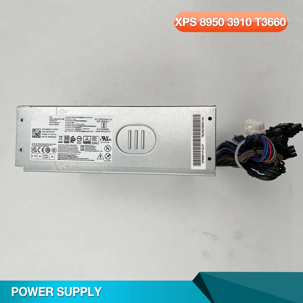 

750W For Workstation Power Supply for DELL XPS 8950 3910 T3660 10PIN M92DC 0M92DC H750EPS-00 AC750EPS-00 0MP23Y L750EPS-00