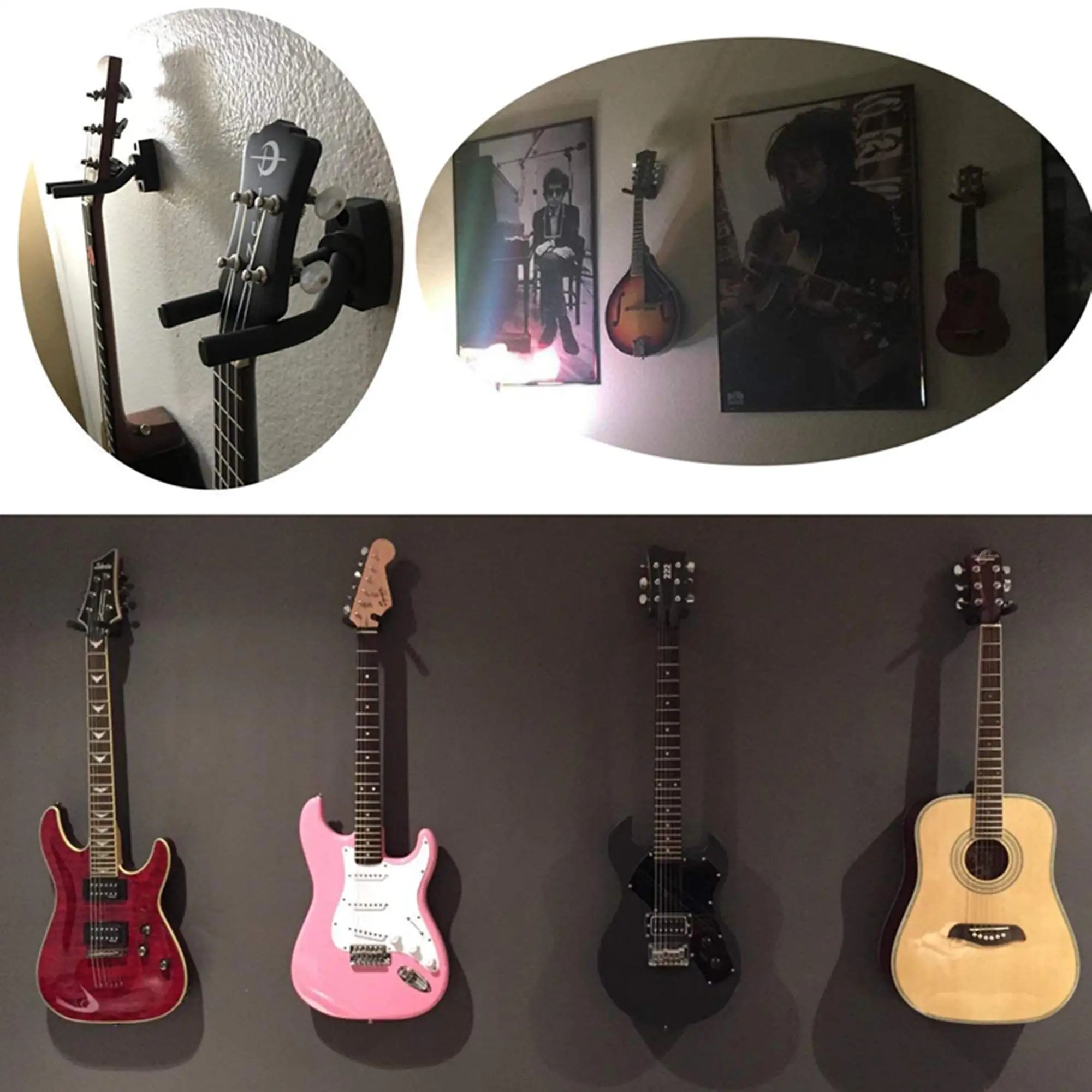 Guitar Hanger Wall hanger for guitar 1 to 10 pieces Black hook For All Sizes Bass Mandolin Banjo Ukulele Guitar Accessory