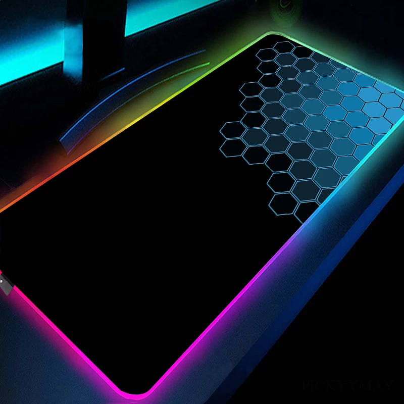 

Дизайнерский большой RGB коврик для мыши, коврик для мыши, игровой Настольный коврик, светящиеся коврики для клавиатуры, Настольный Коврик Для Мыши для ПК, коврики для мыши