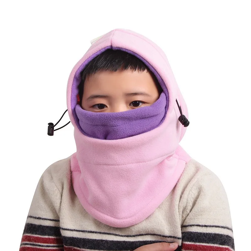Children's Padded and Thickened Hat Kids's Windproof Warm Neck Scarf Mask Face Protection Hat Winter Cold Face Protection Hats