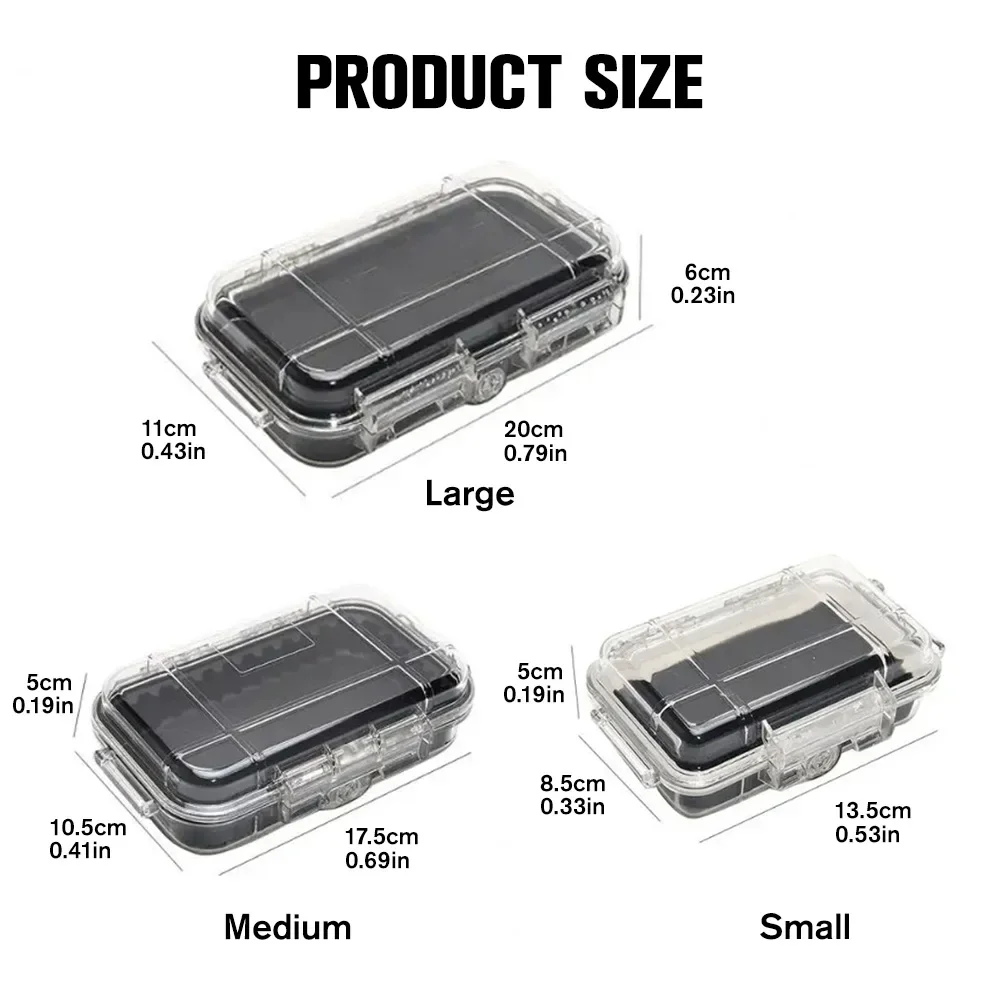 1PC Outdoor EDC Tool Storage Portable Camping Box Shockproof Sealed Waterproof ABS Plastic Safety Equipment Storage Toolbox