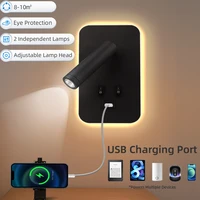 Bedside Wall Lamp LED with USB Charging Port For Kitchen Table Office Living Room Wall Mounted Reading Light Home Spotlights Led 2