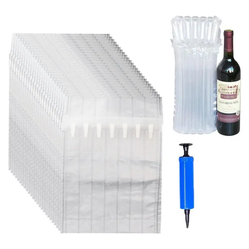 

25pcs Wine Bottle Glass Bottle Inflatable Air Column Protector Bag With Free Pump Bottles Cushioning Wrap