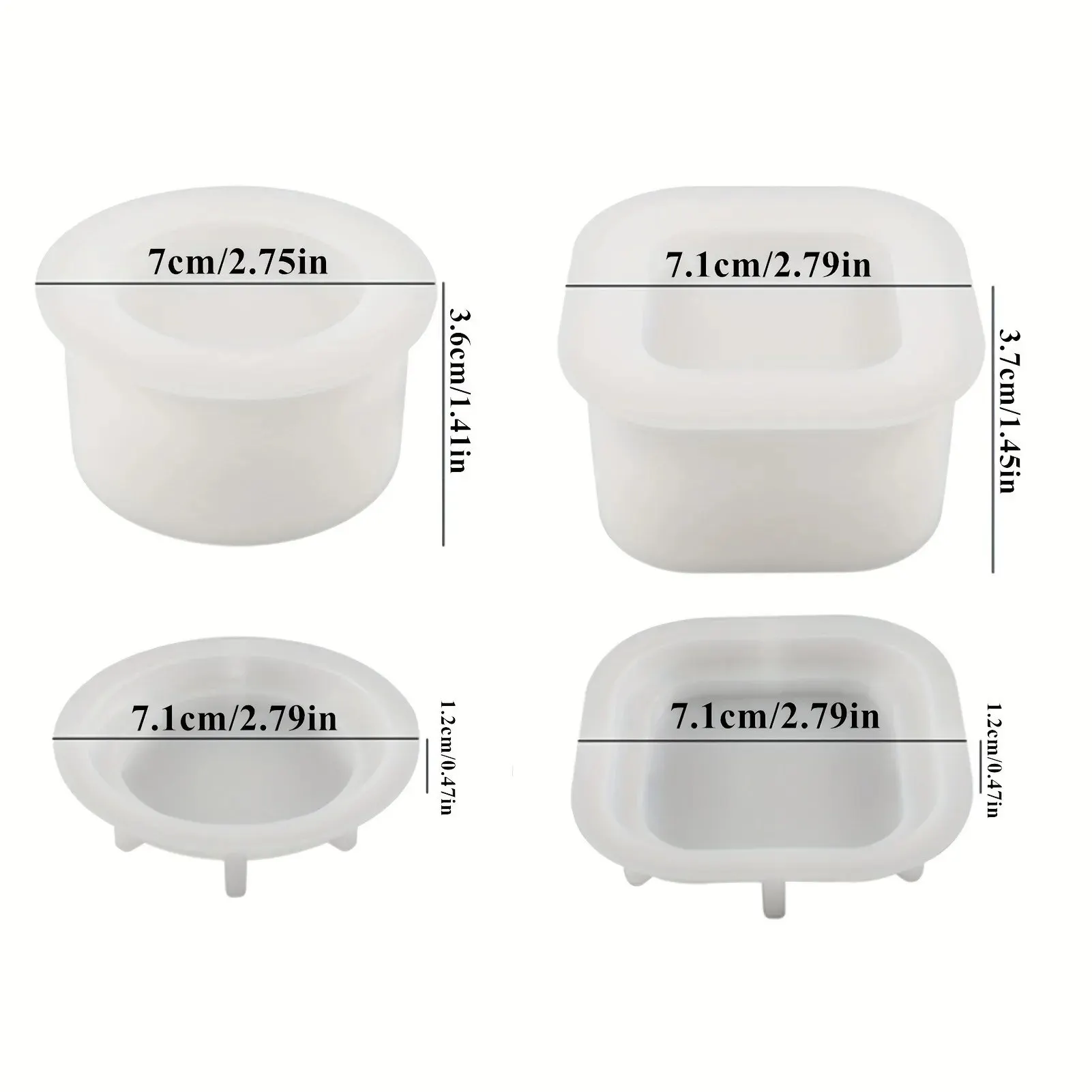 DIY Candle Jar Silicone Mold with Lid Aroma Wax Jar Making Mold for Resin Concrete Gypsum for Home Crafts 1set silicone mold