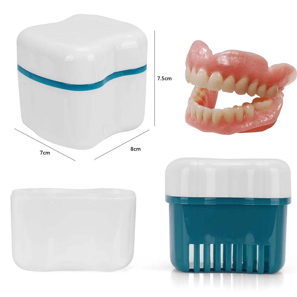 Denture Box Bathroom Denture Cup Mouthguard Cleaning Container Denture