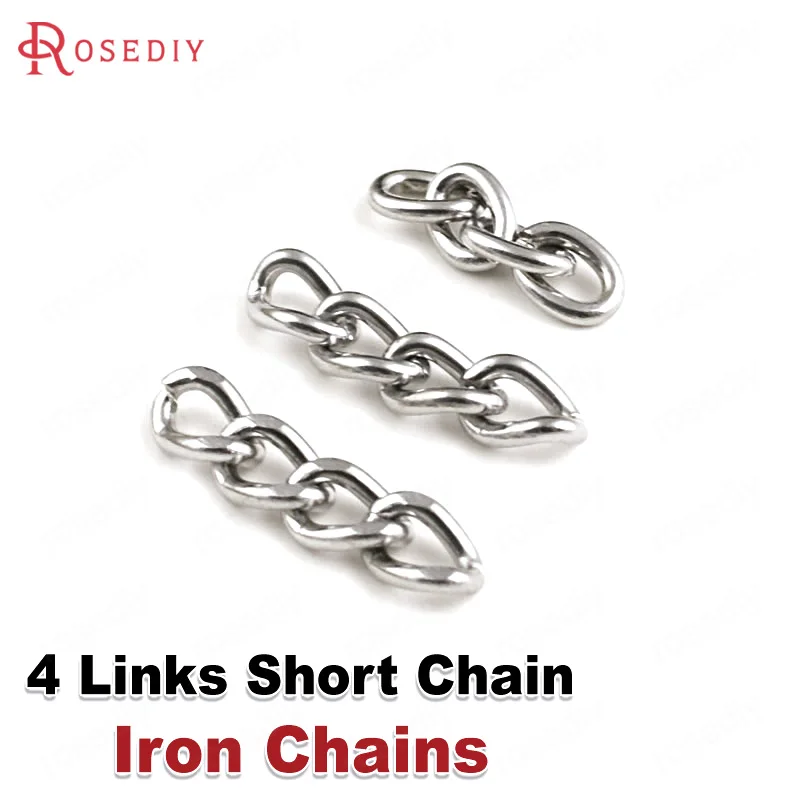 

100g Full size 20MM 21.5MM Single link 7x5MM,Thickness 1.4MM Stainless steel color Iron Short chain Diy Jewelry Making Supplies