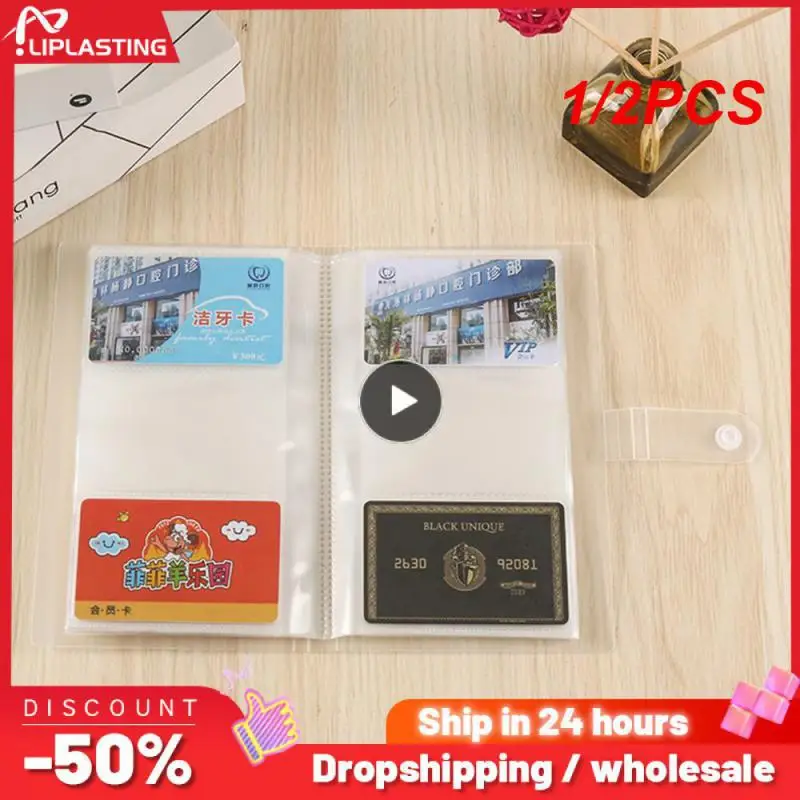 

1/2PCS Slots Transparent Card Storage Book Credit Bank Card Business Card ID Holders Ticket Organizer Package Collection