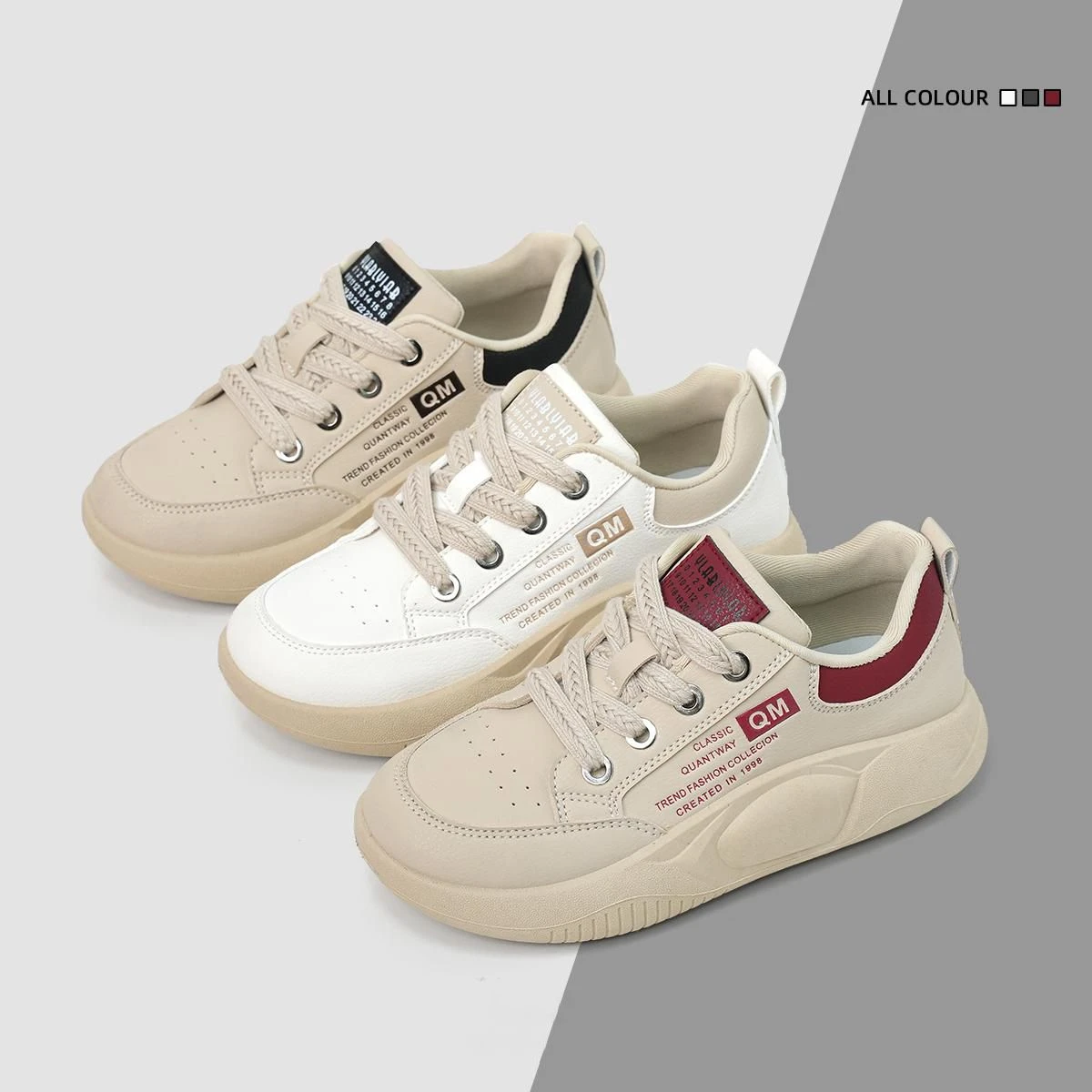 Hot Thick Bottom Women's Vulcanize Shoes Outdoor Sneakers Mid Heel PU Casual Shoes Zapatos Para Mujeres Shoes for Women Loafers