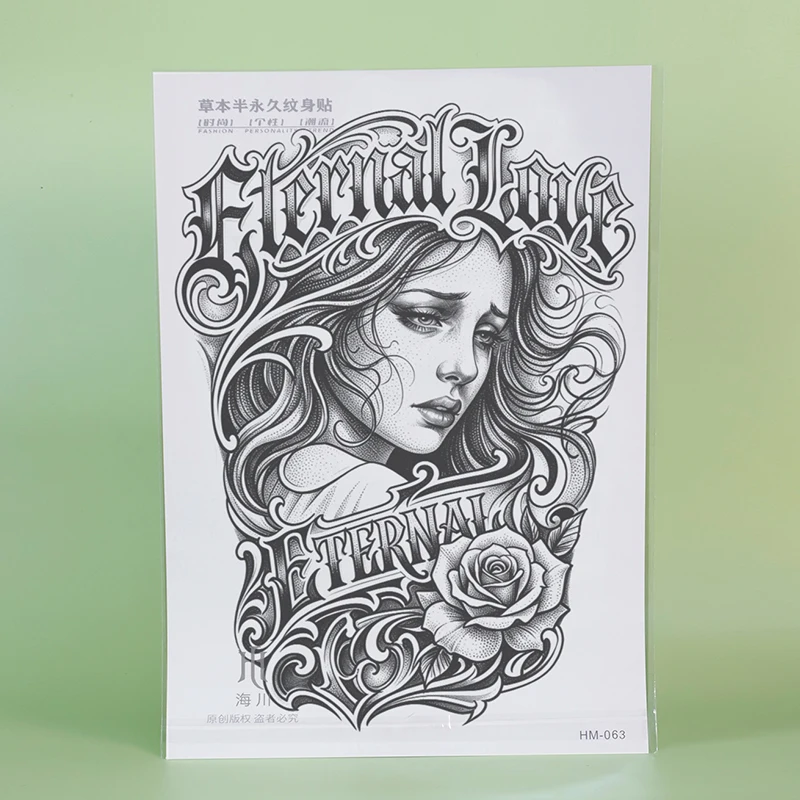 Tatuaggi Temporanei Gotici a Tema 'Grief Girl' per Schiena - immagine 6