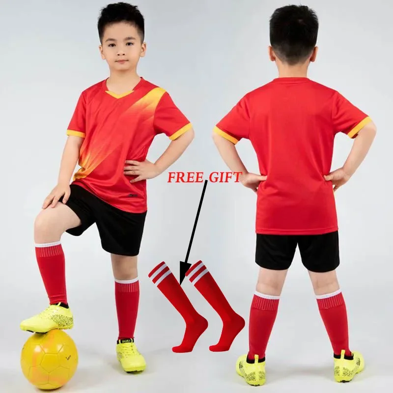 Children Football Jerseys shorts Boys Girls Soccer Clothes Set Short Sleeve Football Uniforms Kids Soccer Tracksuit Jersey