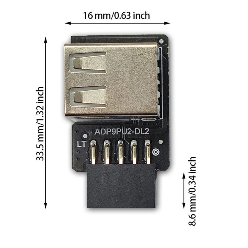 Adattatore intestazione USB della scheda madre USB3.0 19pin 20pin a TYPE E convertore a 90