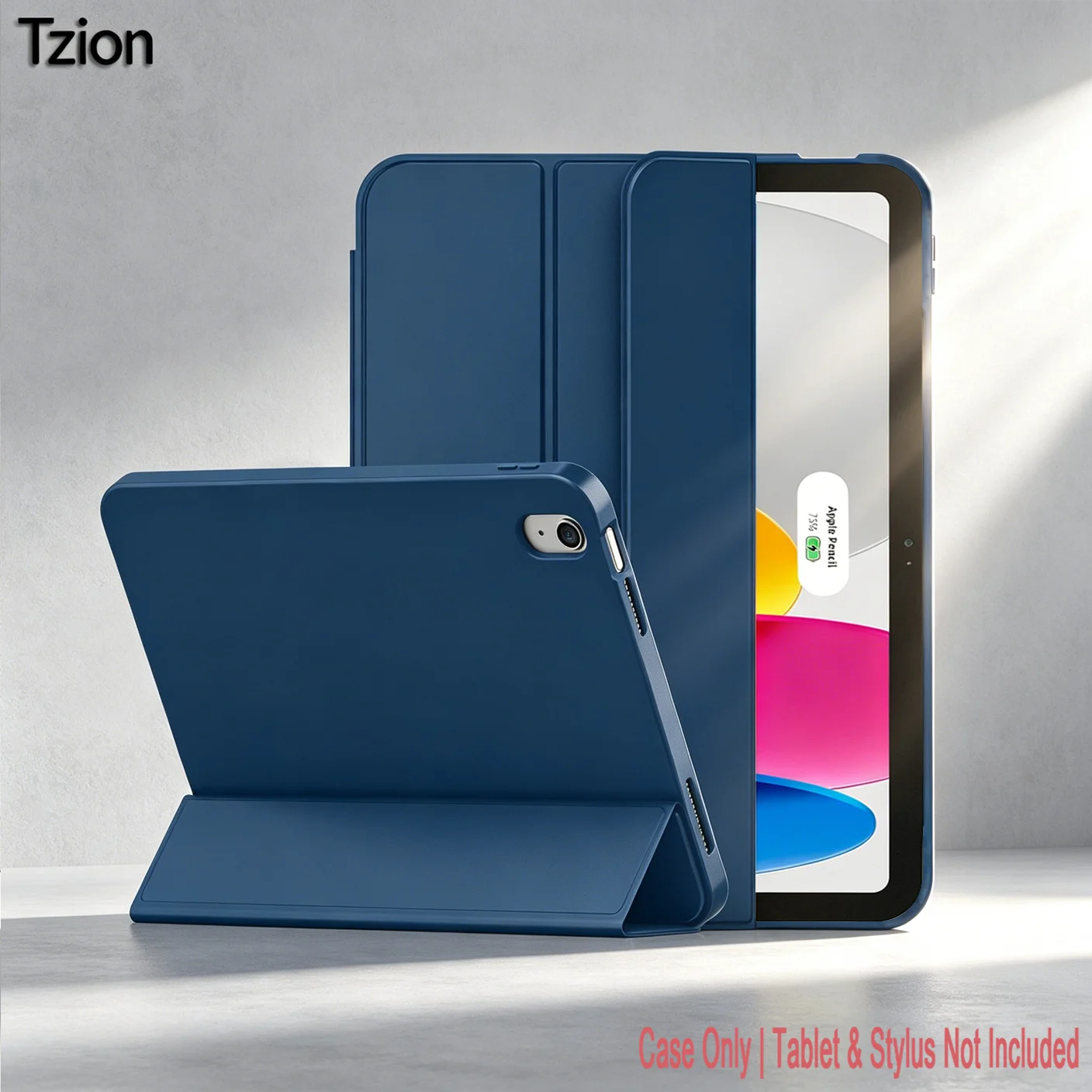 Trifold Stand Smart Cover with Soft TPU Back and Auto Wake/Sleep功能