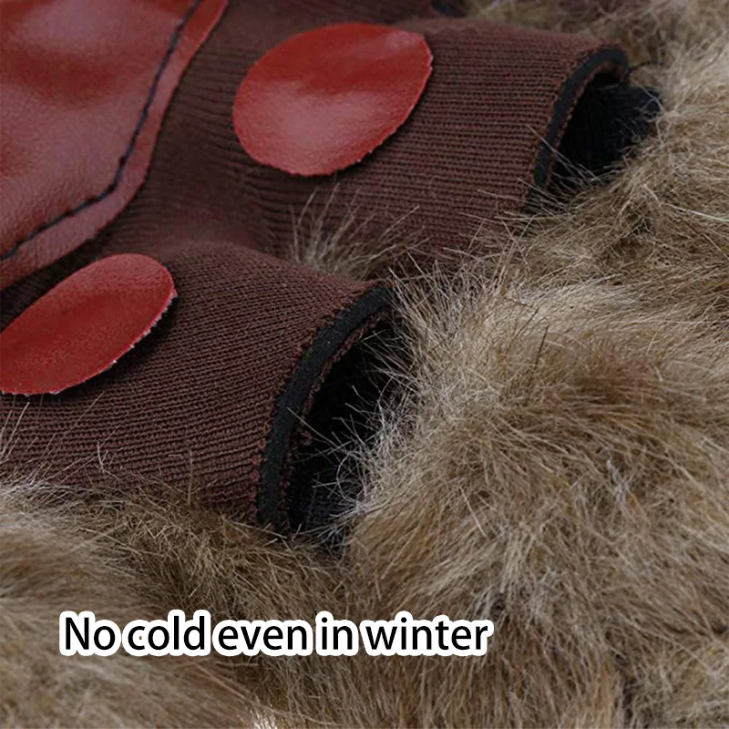 Halloween Wolf Gloves Cartoon Gloves Furry Gloves Cosplay Gloves Decoration Werewolf Gloves Gorilla Makeup Stage Hands Paws Claw For Props Cosplay 1 Pair
