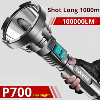 100000LM P700 Powerful LED Tactical Flashlight Long Range 1000m