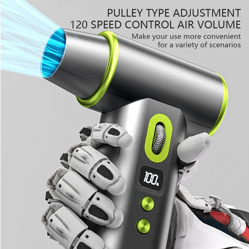 200000 RPM Turbo Blower Fan 4-in-1 Multi-Function Tool for Blowing Vacuuming Inflating Dusting
