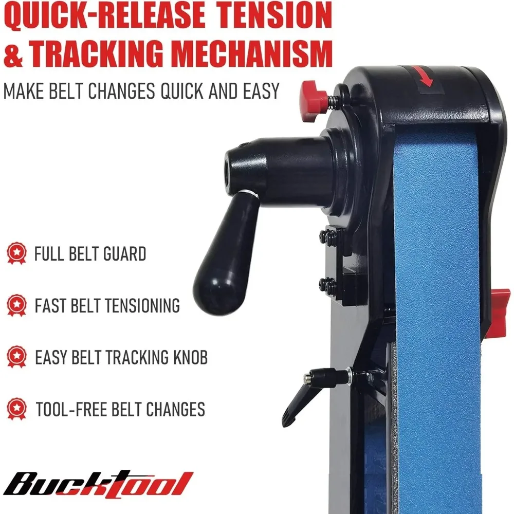 Combo 2" x 42" Belt Sander 6" Bench Grinder Knife Sharpener with Large Work Table BG2600 Upgraded Model