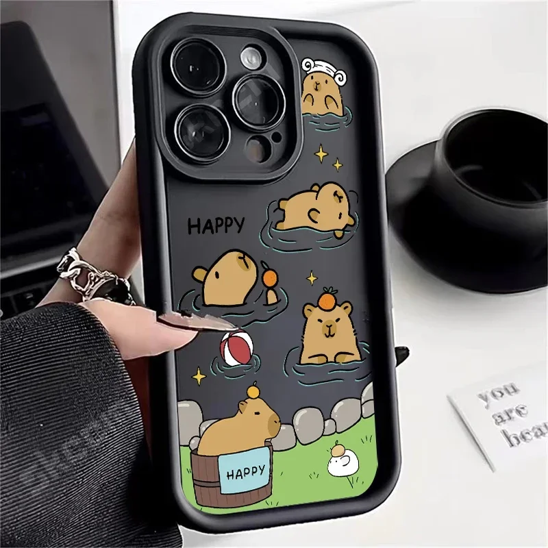 Capybara-Themed Soft Silicone Shockproof Phone Case - Cute and Fun Design