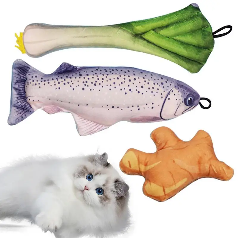 

Fish Cat Toy Plush Fish Cat Catnip Toys Crinkle Sound Catnip Toys Bite Resistant Interactive Kitten Exercise Chew Toy For Indoor