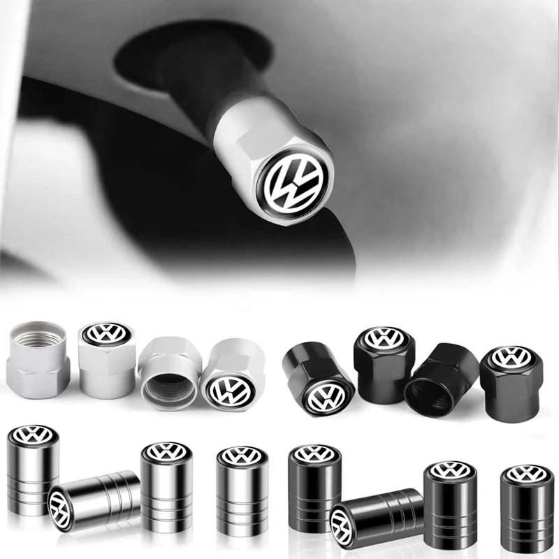 Bouchons de tige de Valve de pneu de roue en métal, Logo de voiture, accessoires pour Volkswagen VW GTI R Golf 5 7 6 4 Polo Tiguan Passat Jetta Lavida 4 pièces