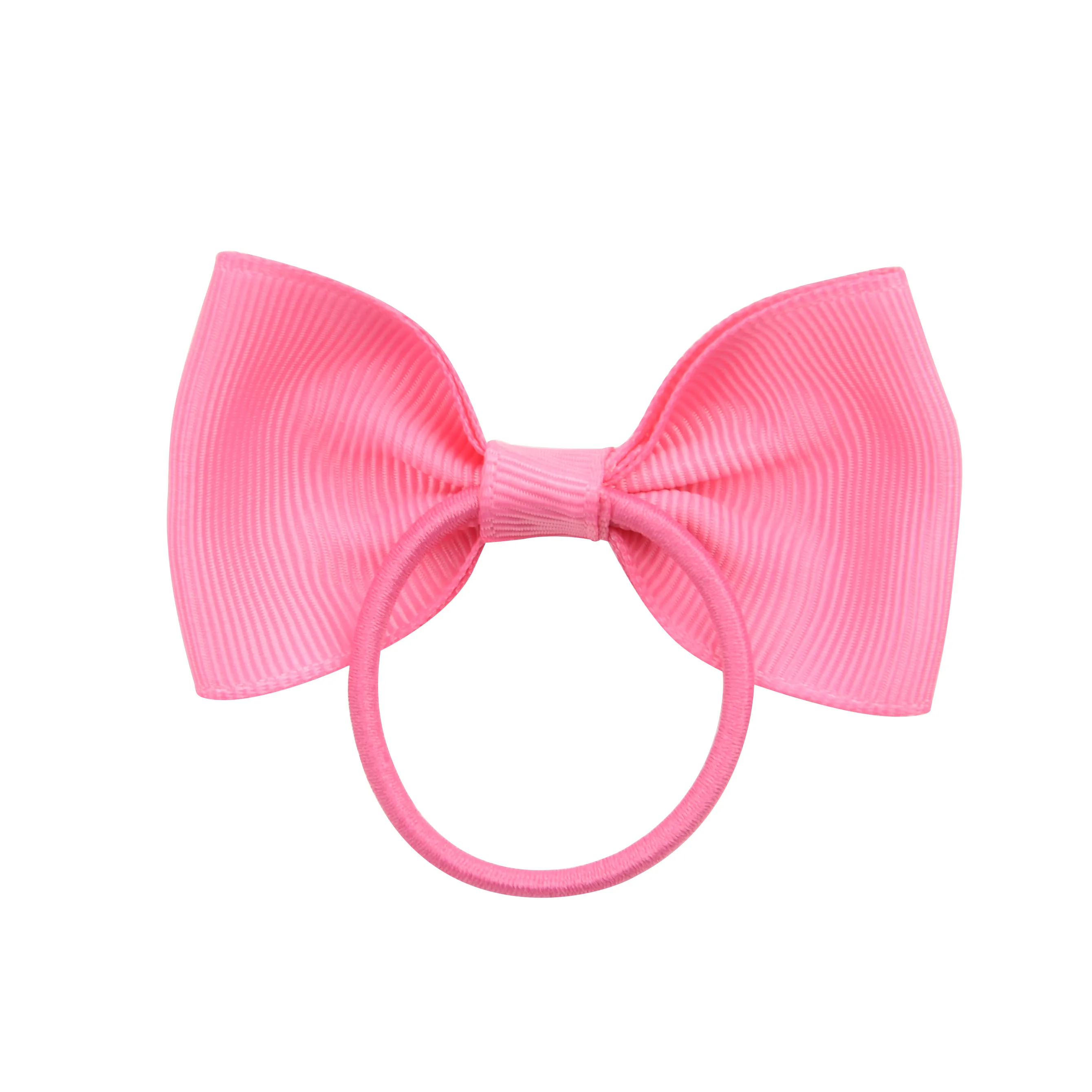 Fashion Small Baby Elastic Rubber band Head rope Mini Solid Ribbow Bow Tie Girls Hair Accessories 1 Pcs nylon hair tie