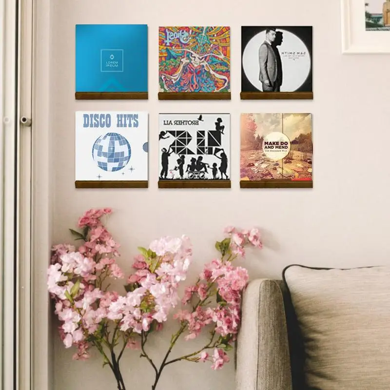 Wood Vinyl Record Shelf Wall Mount Record Storage Racks Vinyl Record Shelves Album Display Holder Living Room Decoration 3