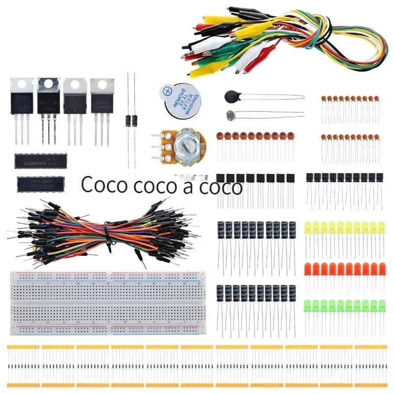 Electronics DIY Starter Kit 830 breadboard jumper Power Capacitor LED ...