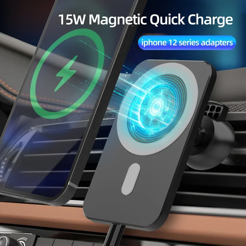 Cargador inalámbrico magnético para coche, soporte de teléfono para iPhone  14, 13, 12 Mini Pro Max, montaje de ventilación de aire, estación de carga  rápida, 30W, nuevo - AliExpress