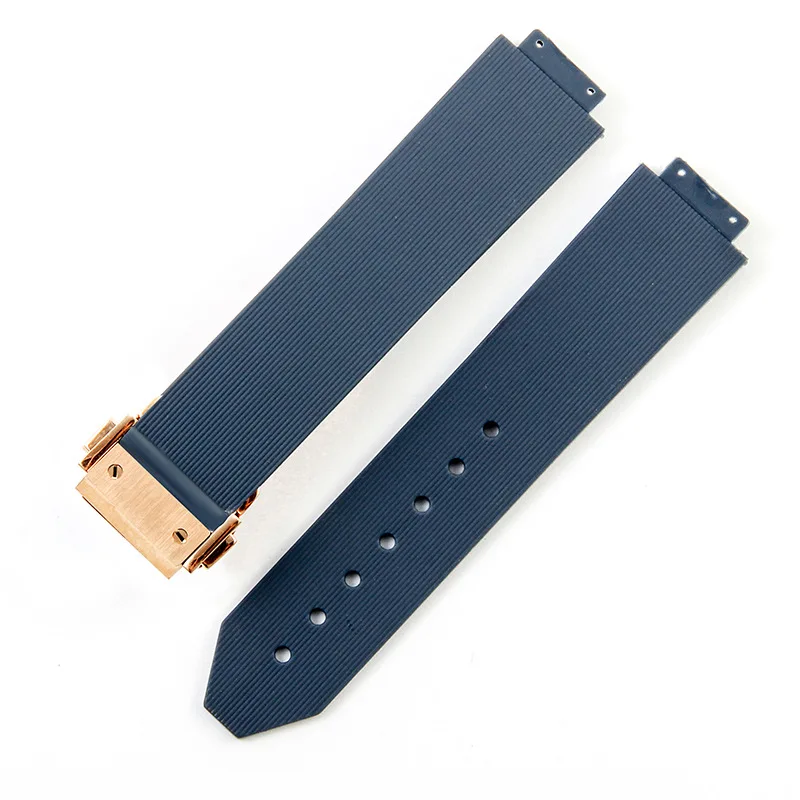 Silicone Watch Strap with Stainless Steel Folding Buckle Bracelet