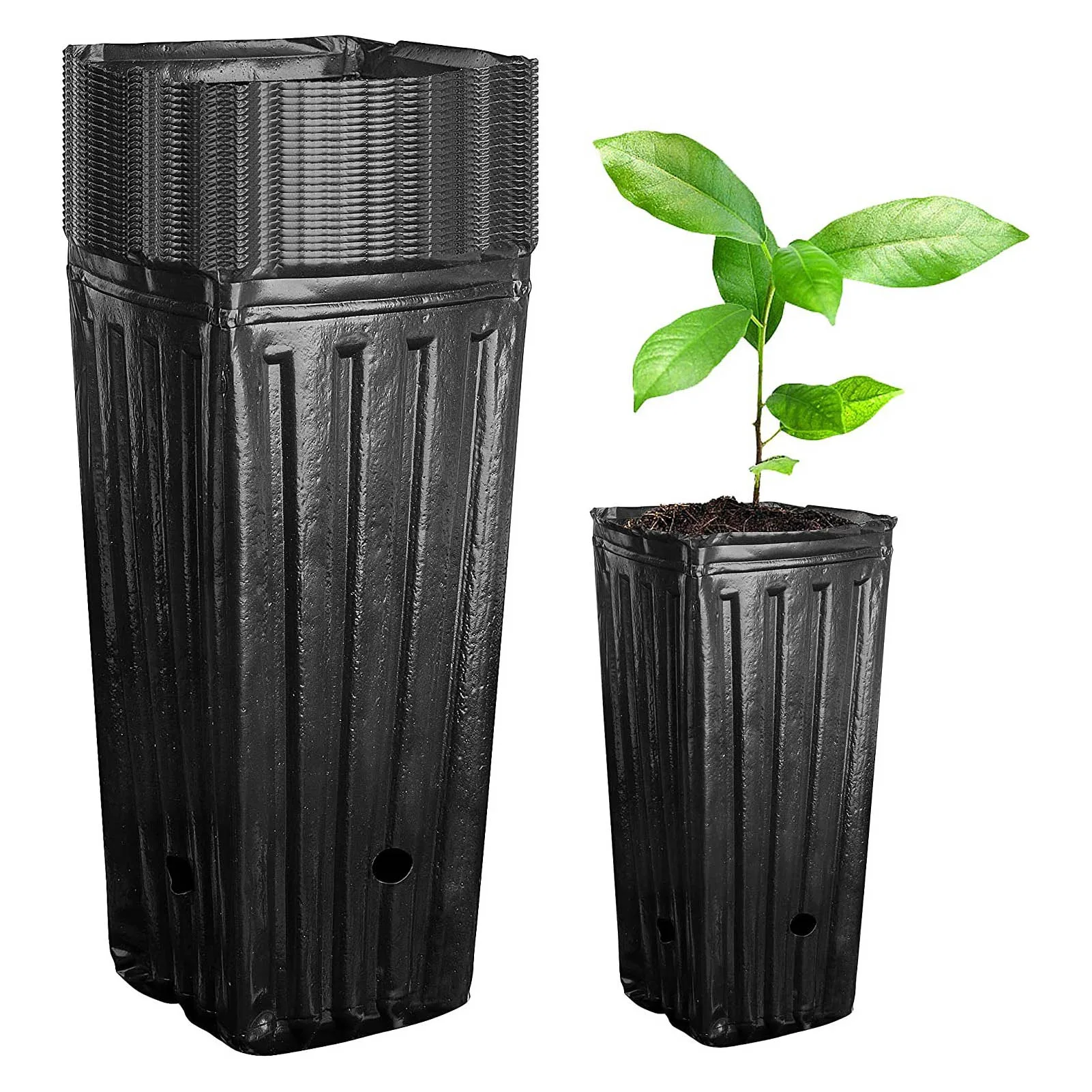 

20pcs Deep Tree Pot Reusable Plastic Tall Seedling Flower Plant Container with Drainage Holes Nursery Pots for Garden Plants