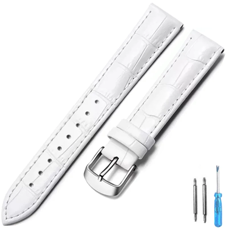 Premium Leather Watch Strap with Black Gold Buckle - High-Quality Watchband Accessories