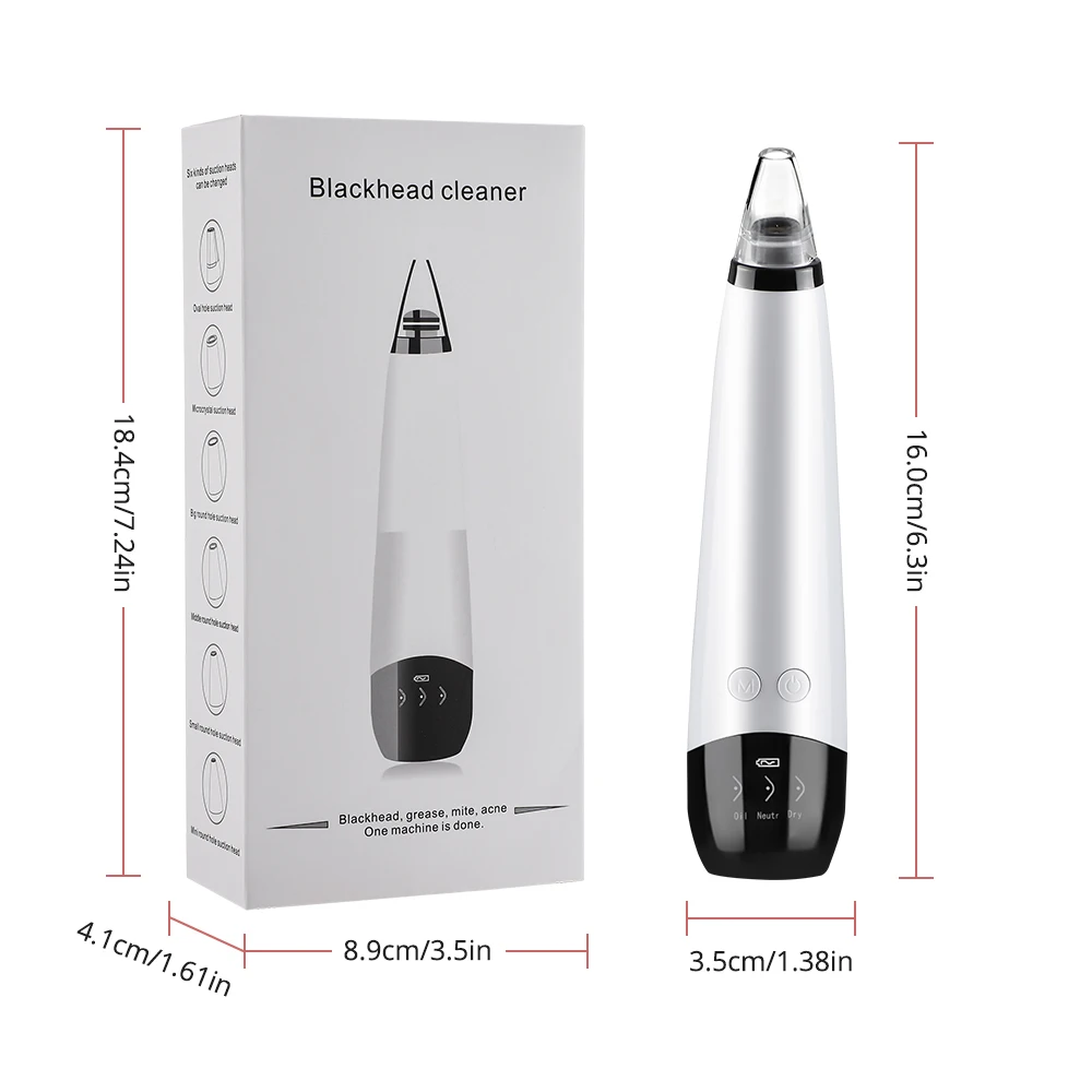 Blackhead Remover Electric Vacuum Suction Face Nose Cleaner Acne Pore 3 Modes Facial Cleansing Beauty Device USB Rechargeable