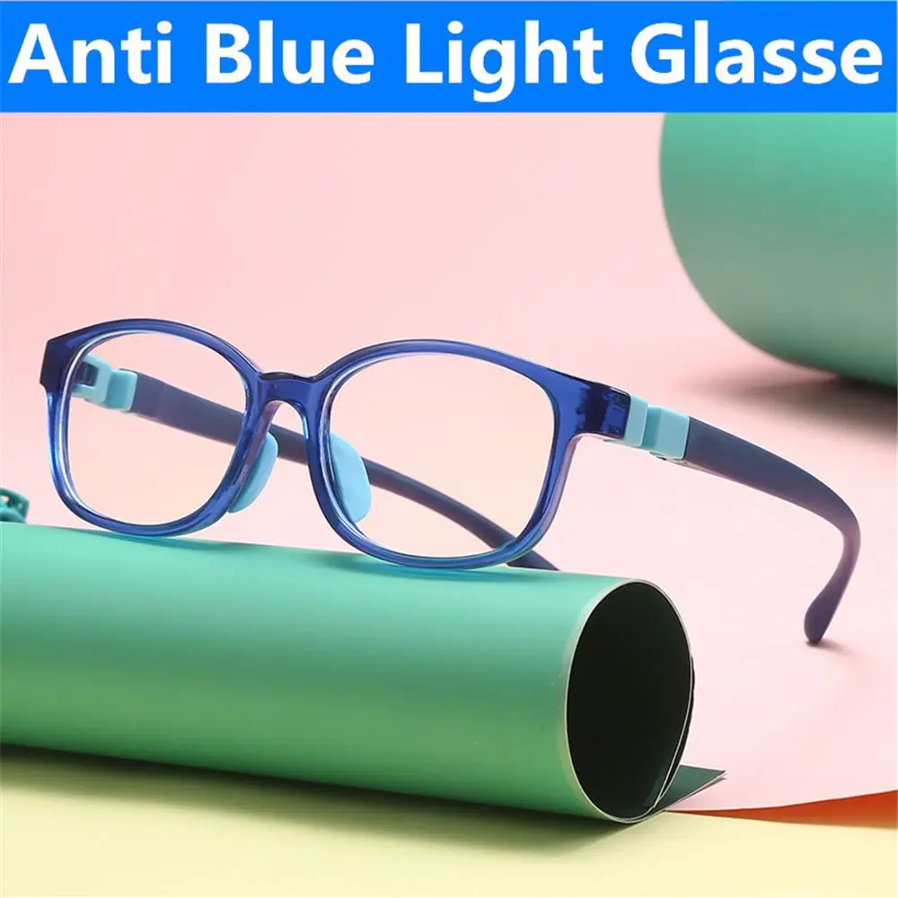Weiche Silikon Rahmen Anti Blau Licht Kinder Lesebrille Kinder Junge Mädchen Computer Transparent Blockieren Reflektierende Brillen