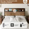 Lifting Storage & Charging Station, No Spring Box Needed/Noise Free, Rustic Brown, Bed Bases & Frames 6