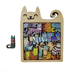Charming Wooden Cat - Shaped Puzzle Toy for Kids - Educational and Creative Birthday Gift (1pcs)