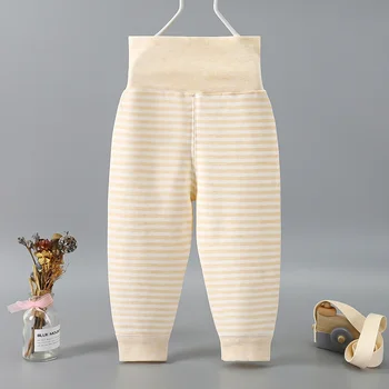 طفل ارتفاع الخصر البطن السراويل الطفل الملونة خيط القطن السراويل الوليد الخريف السراويل أسفل ساق واحدة الخريف 3