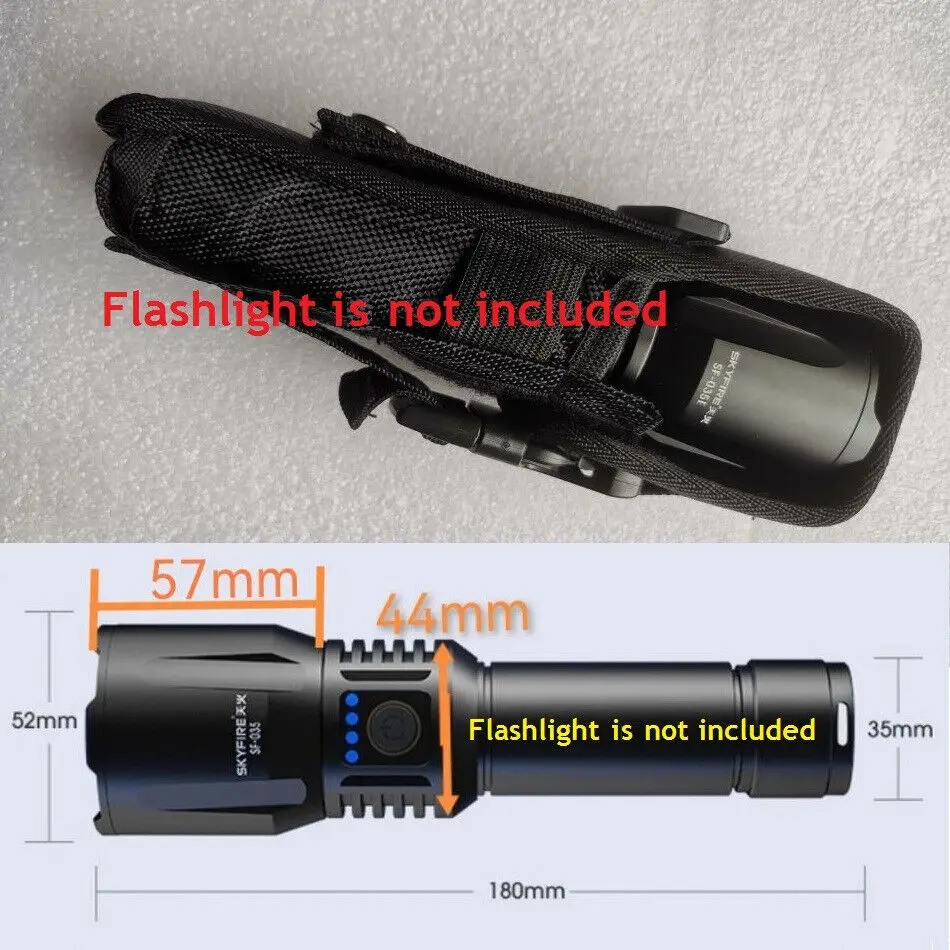 Nylon Holster Flashlight Buckle Pouch Holster Stretch Handheld LED Flashlight Belt Carry Case Duty Holder 6
