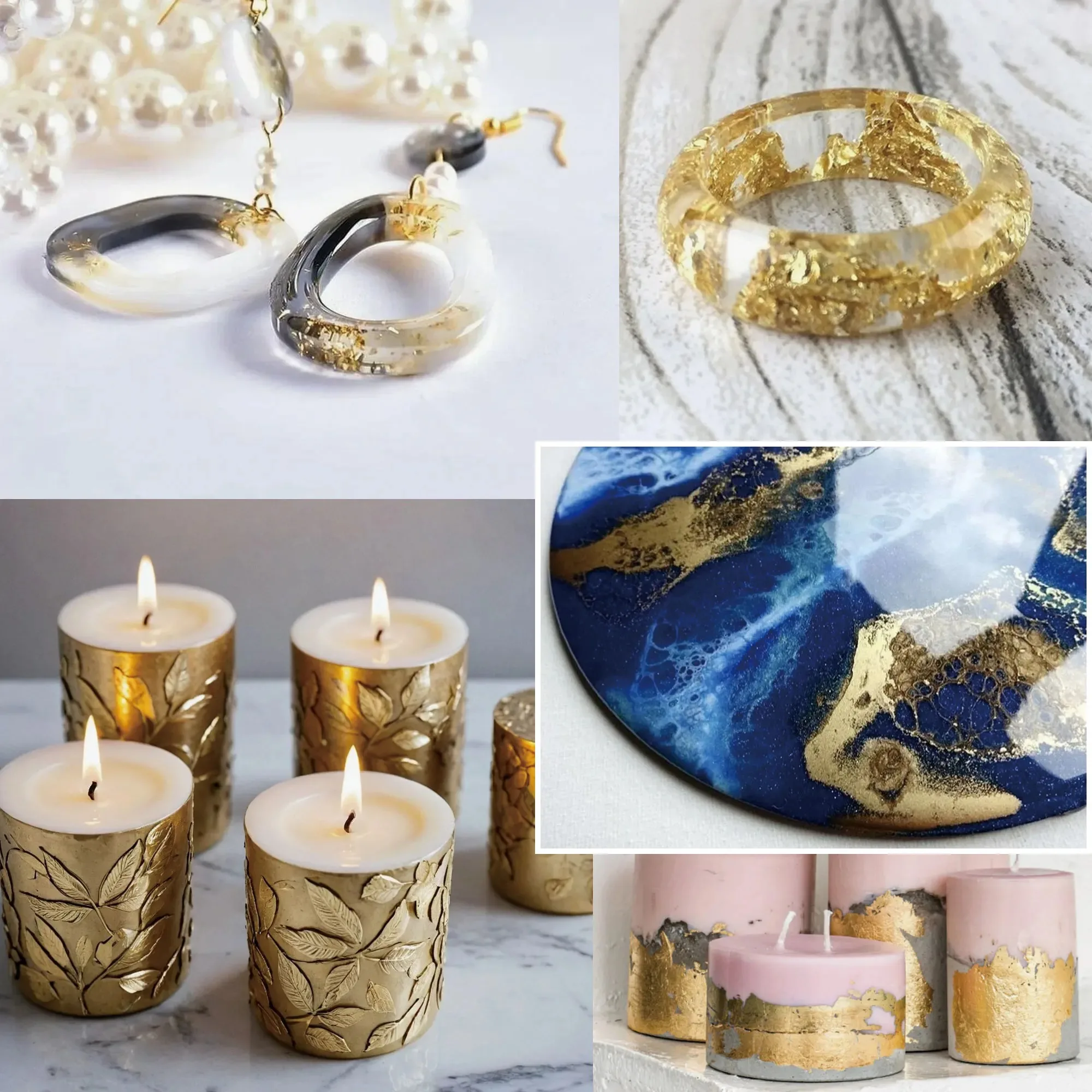 Golden Foil Adhesive Kit - Premium Water-Based Metallic Glue with Brush