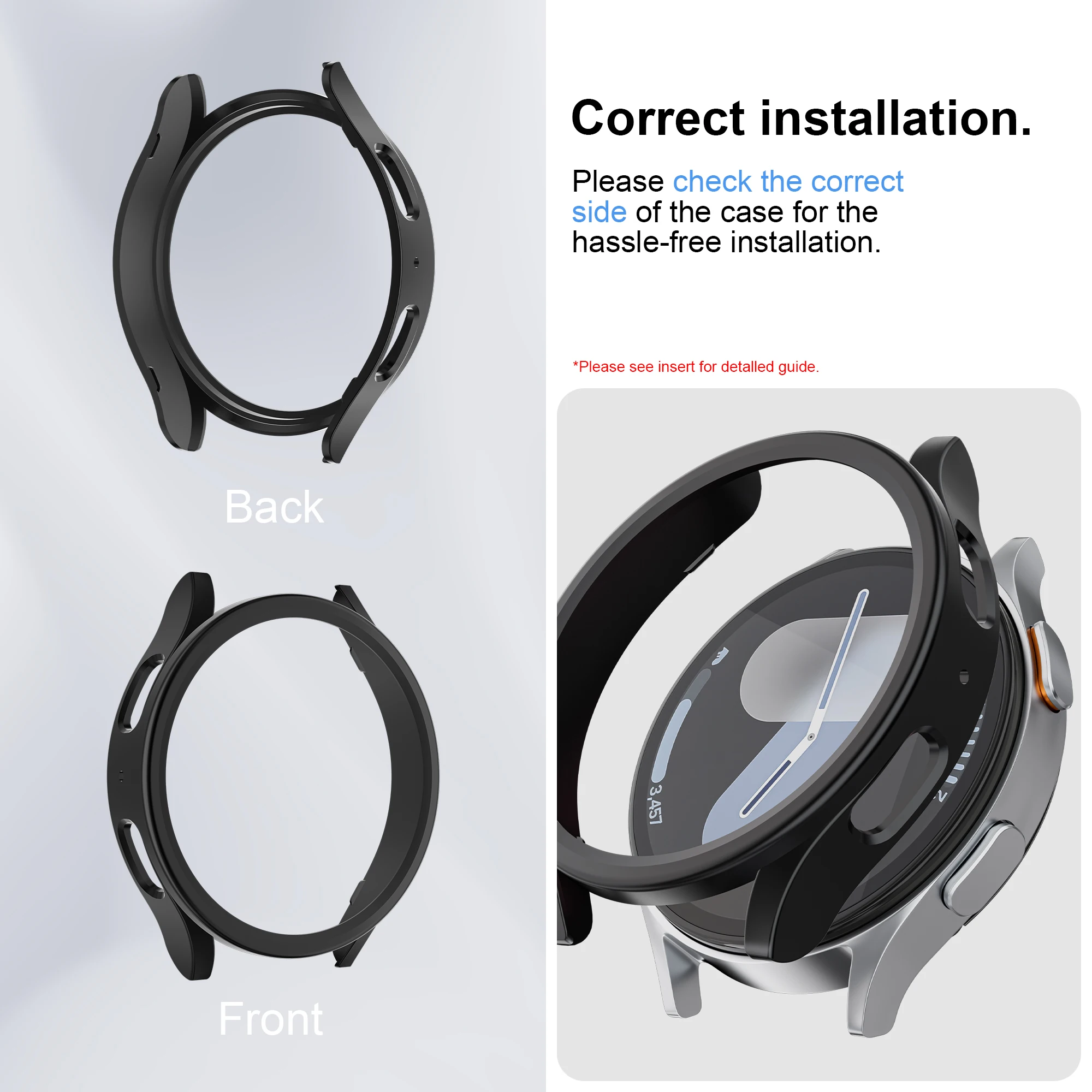 Durable PC Frame Protective Bumper Shell Cover for Samsung Galaxy Watch 7
