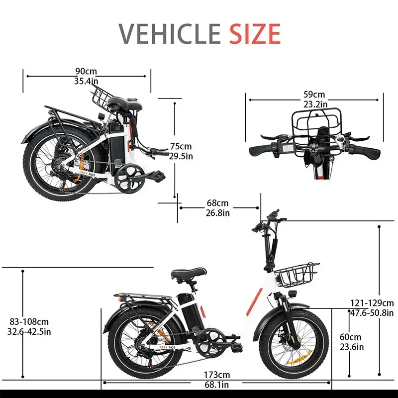 BLJ Ebike 20X4.0 Tire 750W 48V 13AH 20 inches Men's and women's electric bicycle suitable for urban beaches electric bicycle electric bike