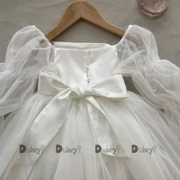 Robe d'anniversaire pour nouveau-né fille, blanche, pour fête de mariage, cérémonie de baptême, vêtements pour enfants de 3 ans 6
