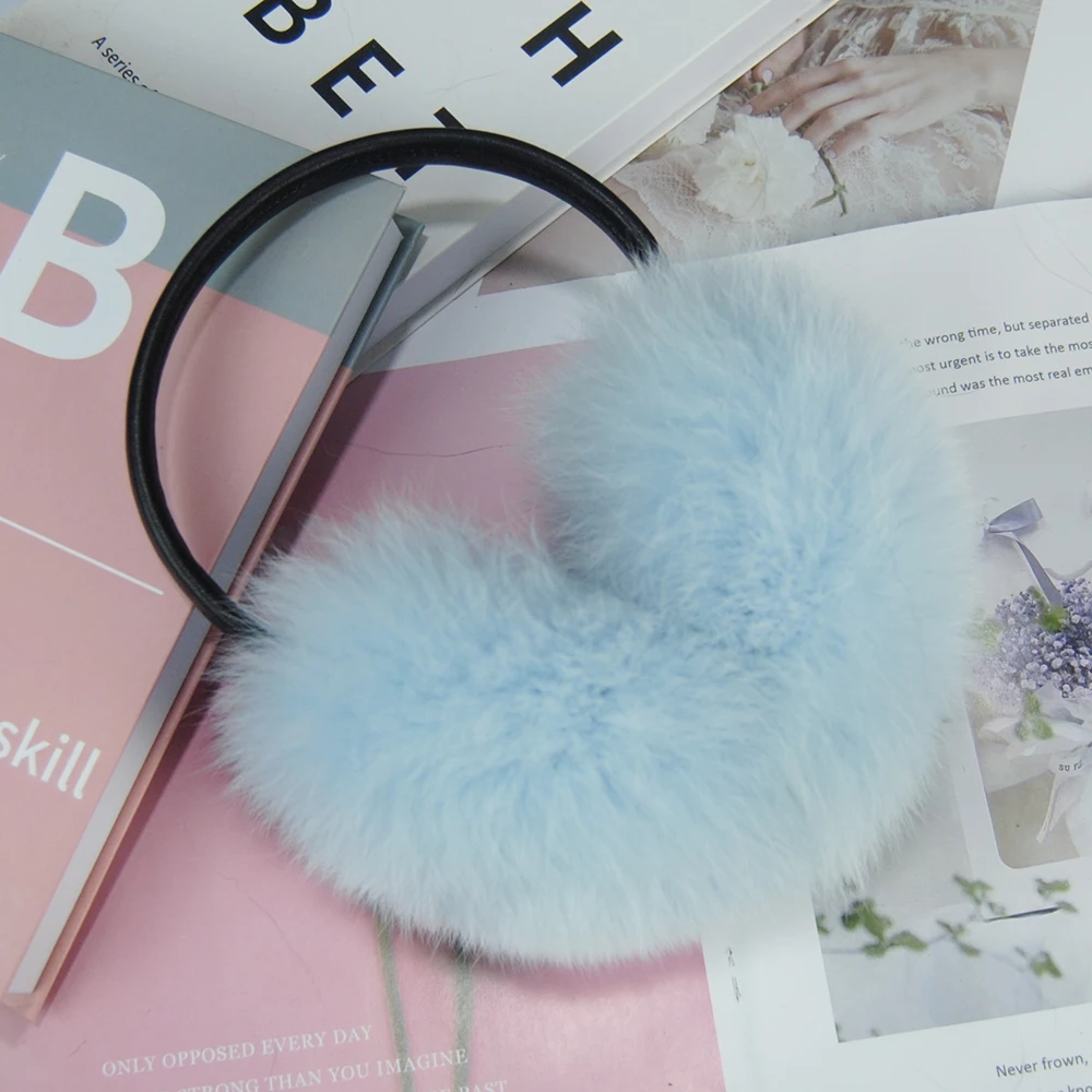2024 New Fashion Women Fluffy Real Fox Fur Earmuffs Winter Lady Big Pompoms Fox Fur Plush Ear Muff 100% Natural Fox Fur Earlaps