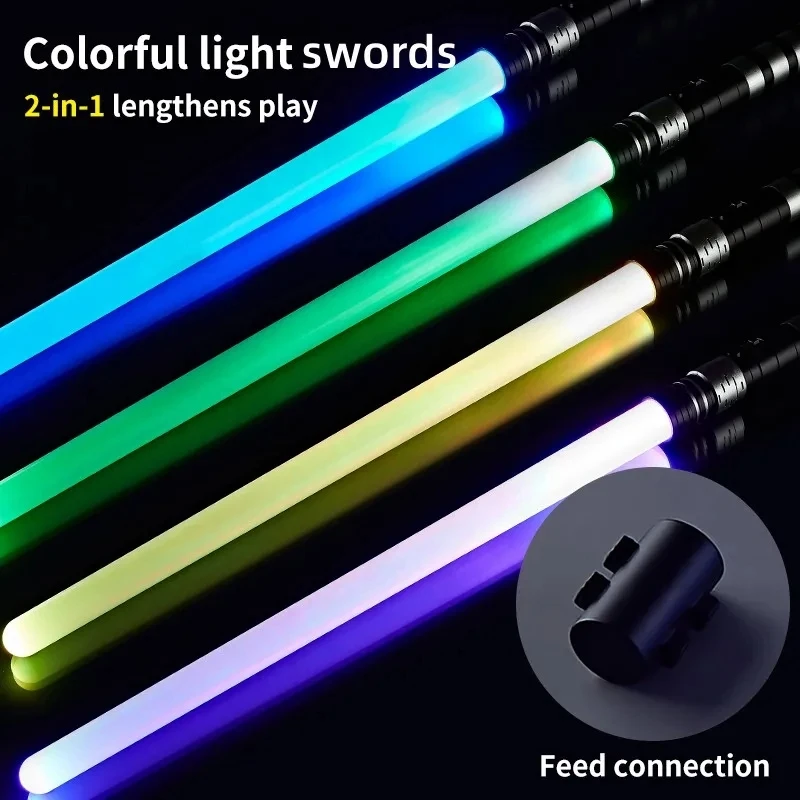 75cm RGB Lightsaber 2 in 1 7 colors Party Glow Swords Light Saber 3+ Kids Laser Sword Toy lightsaber toy