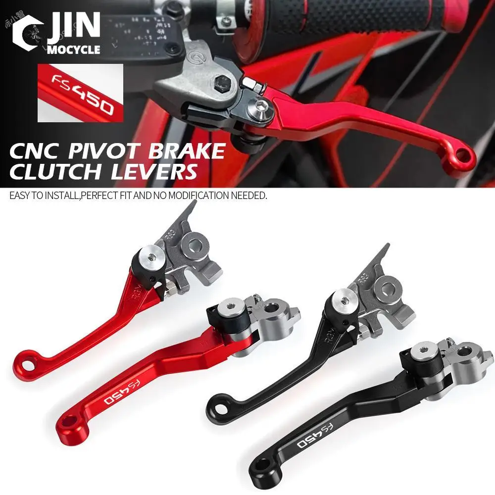 

For HUSQVARNA FS450 2016 2017 2018 CNC Aluminum Motorcoss Pit Dirt Bike Pivot Foldable Brake Clutch Levers With LOGO FS450