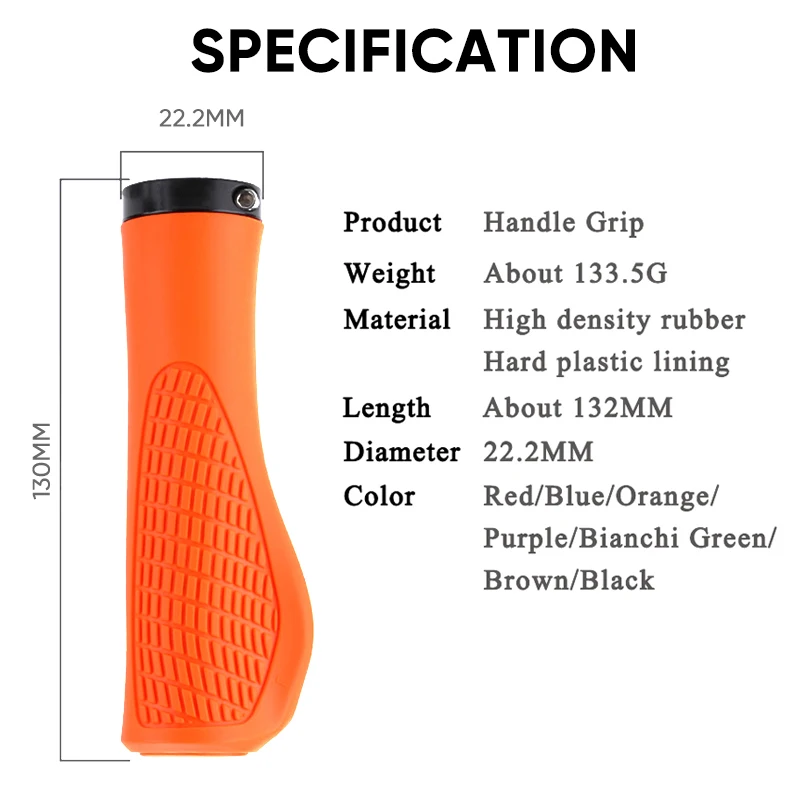 Bicycle Handlebar Grip Lock On Mountain Bike Grip Soft Rubber MTB Cuffs 22.2mm Bicycle Handle Cover Non-slip Bike Handles